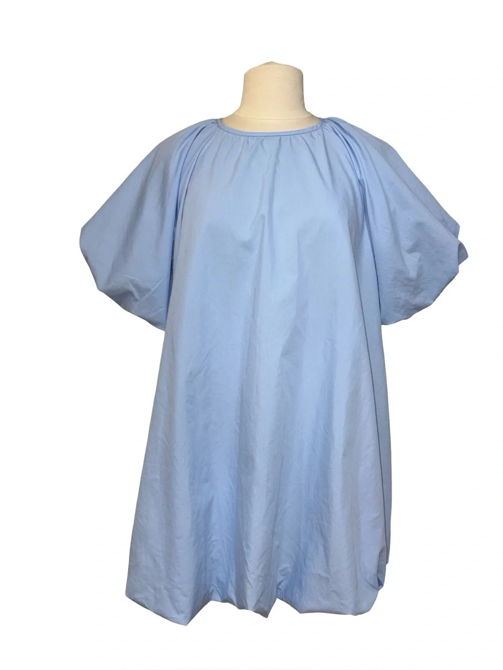 ASOS Design Light Blue Puff Sleeve Smock Dress Size US 10 - Picture 2 of 9